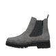 Hellgraue Rieker Damen Chelsea Boots 73892-42 mit einem Reißverschluss. Schuh Außenseite.
