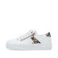 Weiße Rieker Damen Sneaker Low N4924-81 mit einem Reißverschluss. Schuh Außenseite.
