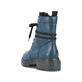 
Cyanblaue Rieker Damen Biker Boots 72675-12 mit einer schockabsorbierenden Sohle. Schuh von hinten