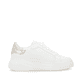 Weiße Rieker Damen Sneaker Low W2303-80 mit einer Schnürung. Schuh Innenseite.