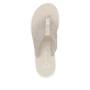 Beige vegane Rieker Damen Zehentrenner W3054-60 mit griffiger und leichter Sohle. Schuh von oben.