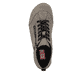Graue Rieker Damen Schnürschuhe 52514-42 mit rundem Logo sowie Reißverschluss. Schuh von oben.