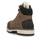 
Hellbraune Rieker Herren Schnürstiefel F8302-24 mit einer Flip-Grip Sohle mit Spikes. Schuh von hinten