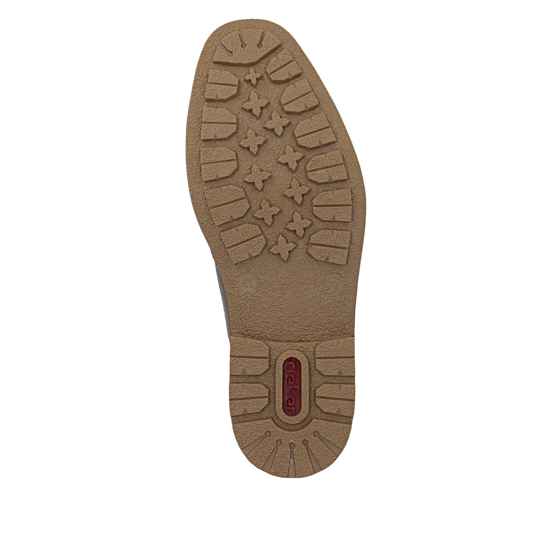 Karamellbraune Rieker Herren Schnürschuhe B1340-22 mit einer robusten Profilsohle. Schuh Laufsohle