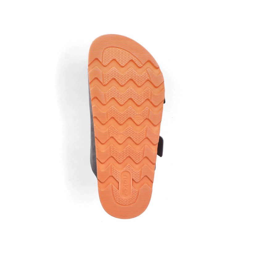 Graue Rieker Herren Pantoletten 21190-40 mit einem Schnallen sowie Extraweite H. Schuh Laufsohle.
