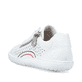 Weiße Rieker Damen Schnürschuhe 52824-80, Barfußschuhe mit runden Ziernähten. Schuh von hinten.