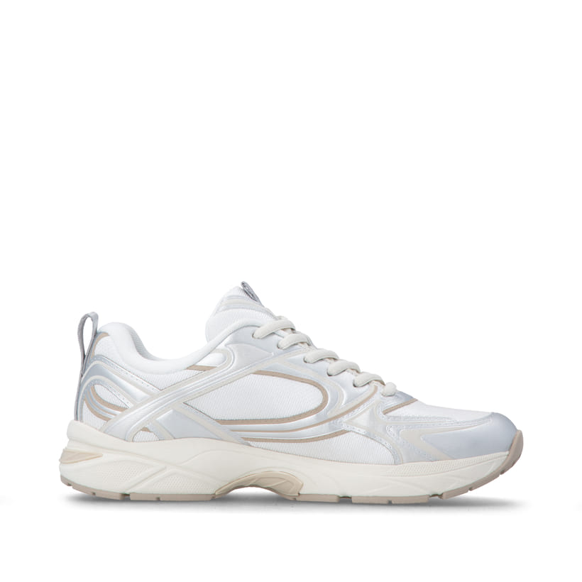 Weisse Rieker Sport Damen Sneaker Low W4202-80. Schuh Innenseite.