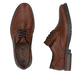 Braune Rieker Herren Schnürschuhe 14621-24 mit der Komfortweite G 1/2. Schuh von oben, liegend.