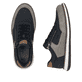Blaue Rieker Herren Schnürschuhe 04401-14 mit einem Reißverschluss. Schuh von oben, liegend.