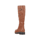 Braune Rieker Damen Hochschaftstiefel Y9193-22 mit wasserabweisender TEX-Membran. Schuh von hinten.