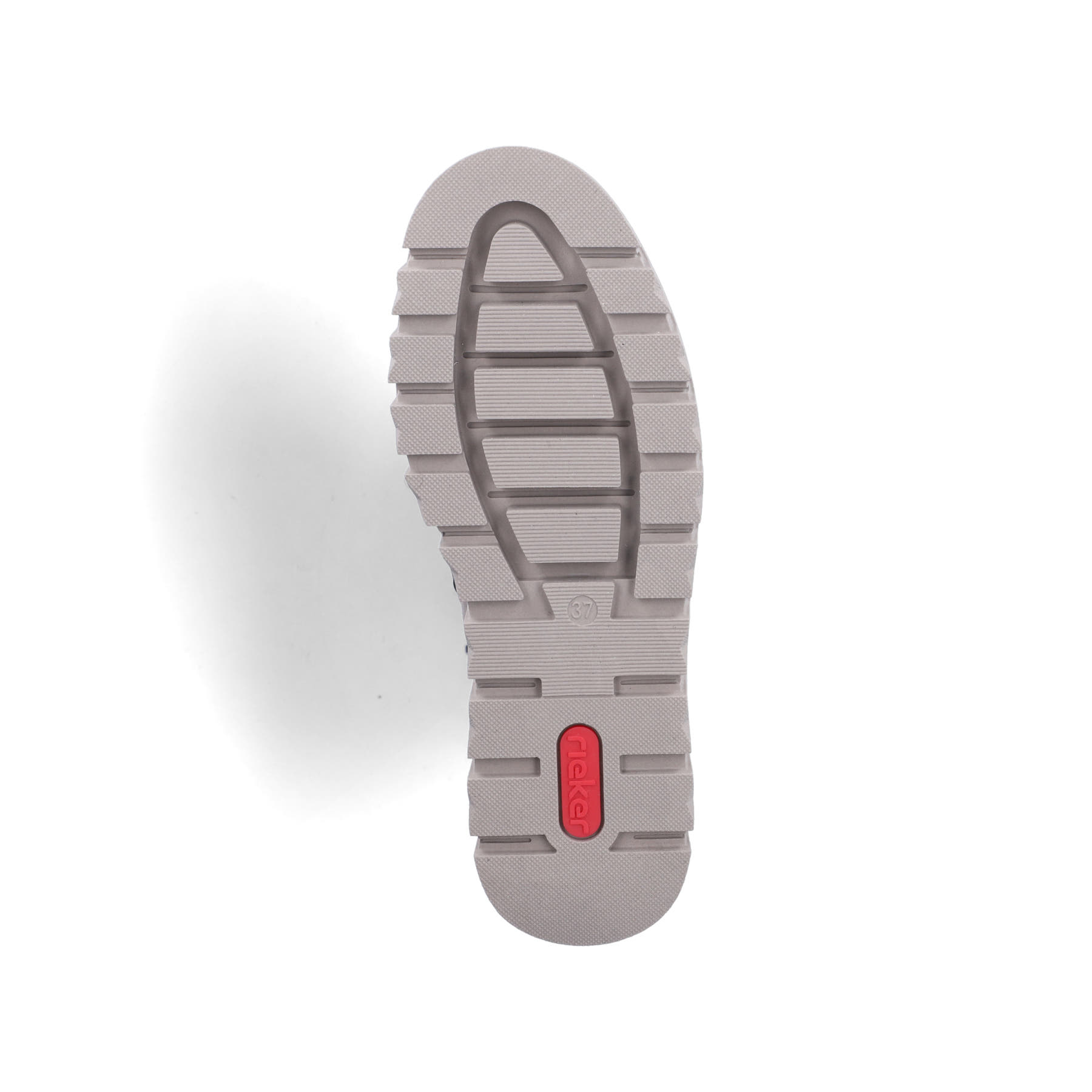 Graue Rieker Damen Schnürstiefel Z8904-40 mit einem Reißverschluss. Schuh Laufsohle.