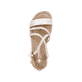 Beige Rieker Damen Riemchensandalen 65264-60 mit Schnalle sowie griffiger Sohle. Schuh von oben.