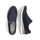Chaussons Rieker bleus pour femme 54474-14 avec fermeture éclair. Chaussure vue de dessus, couchée.