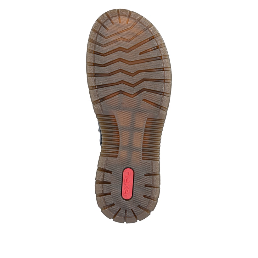 Schwarze Rieker Damen Schnürstiefel 53602-00 mit einem Reißverschluss. Schuh Laufsohle.