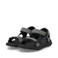 Grüne waschbare Rieker Herren Trekkingsandalen 20805-54 mit Klettverschluss. Schuhpaar seitlich schräg.