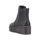 Bottines Rieker noires pour femmes X9165-00 avec fermeture éclair. Chaussure vue de l'arrière.