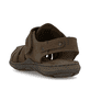 Braune Rieker Herren Sandalen 22074-26 mit einem Klettverschluss. Schuh von hinten.