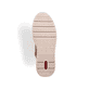 Weiße Rieker Damen Slipper N2162-80 mit Gummischnürung sowie geprägtem Logo. Schuh Außenseite gespiegelt.