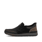 Mocassins Rieker noirs pour homme B9057-00 avec bande élastique. Côté extérieur de la chaussure.