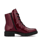 Dunkelrote Rieker Damen Schnürstiefel Z2841-33 mit einem Reißverschluss. Schuh Innenseite.