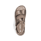 Bronzene Rieker Damen Riemchensandalen 60462-90 mit einem Klettverschluss. Schuh von oben.