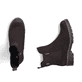 Dunkelbraune Rieker Damen Chelsea Boots Y9160-25 mit einem Reißverschluss. Schuh von oben, liegend.