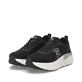 Schwarze Rieker Sport Damen Sneaker Low W4101-01. Schuhpaar seitlich schräg.
