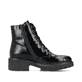 Tiefschwarze Rieker Damen Biker Boots 75700-01 mit Schnürung und Reißverschluss. Schuh Innenseite