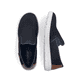 Blaue Rieker Herren Slipper 08676-14 mit einem Gummizug sowie der Extraweite H. Schuh von oben, liegend.