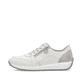 Weiße Rieker Damen Sneaker Low N1100-80 mit Reißverschluss sowie Extraweite H. Schuh Außenseite.