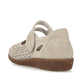 Beige Rieker Ballerinas 47675-60 mit modernen Ziernähten sowie Klettverschluss. Schuh von hinten.