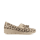 Beige Rieker Damen Loafer 53751-20 mit einem Gummizug sowie schmaler Passform E. Schuh Innenseite.