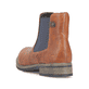 Hellbraune Rieker Damen Chelsea Boots 72254-24 mit einem Reißverschluss. Schuh von oben.