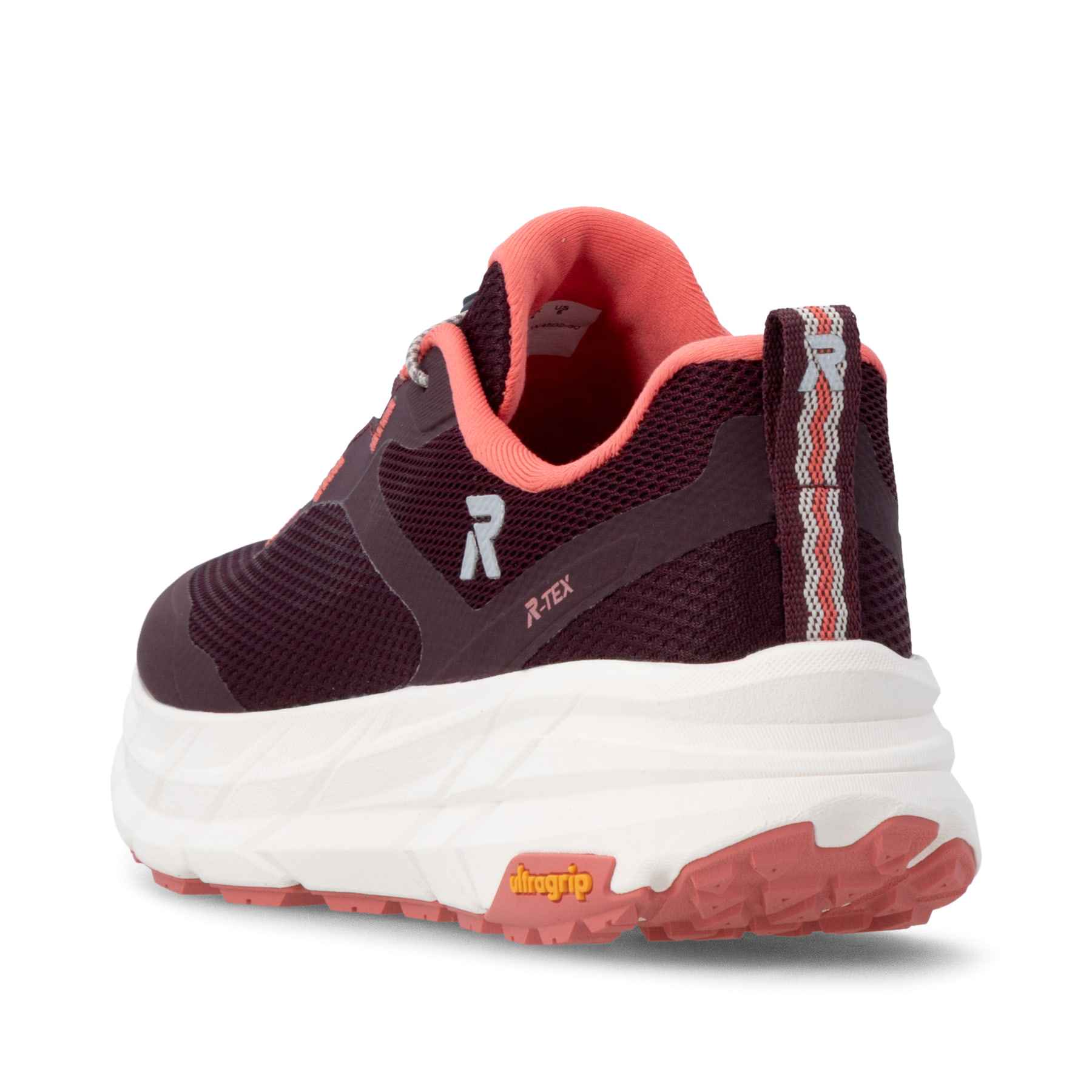 Rote Rieker Sport Damen Sneaker Low W4502-30. Schuh von hinten.