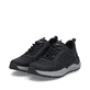 Chaussures à lacets Rieker noires hommes 06002-00 avec fermeture éclair. Chaussures inclinées sur le côté.