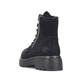 Schwarze Rieker Damen Schnürstiefel 76720-00 mit einem Reißverschluss. Schuh von hinten.