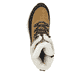 Braune Rieker Damen Schnürstiefel W0066-22 mit wasserabweisender TEX-Membran. Schuh von oben.