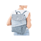 Rieker Damen Rucksack H1601-12 in Schieferblau aus Kunstleder mit Reißverschluss. Rucksack getragen.