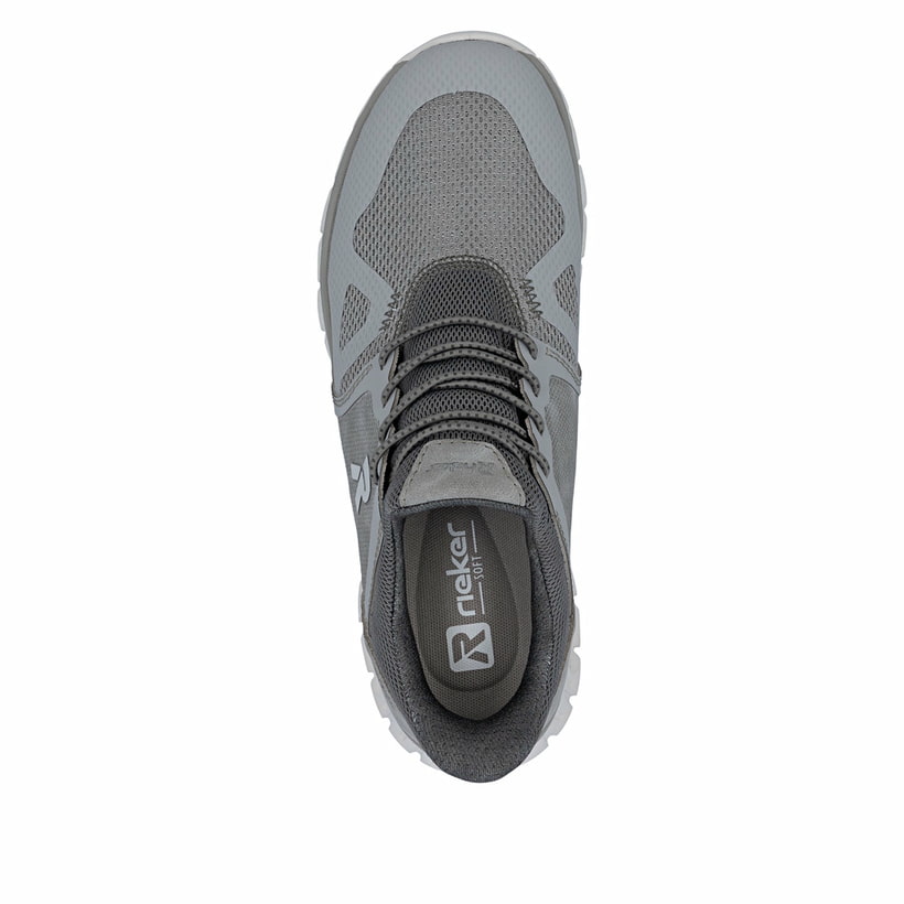 Baskets basses Rieker grises homme 04355-40 avec option easy in facile. Chaussure vue de dessus.