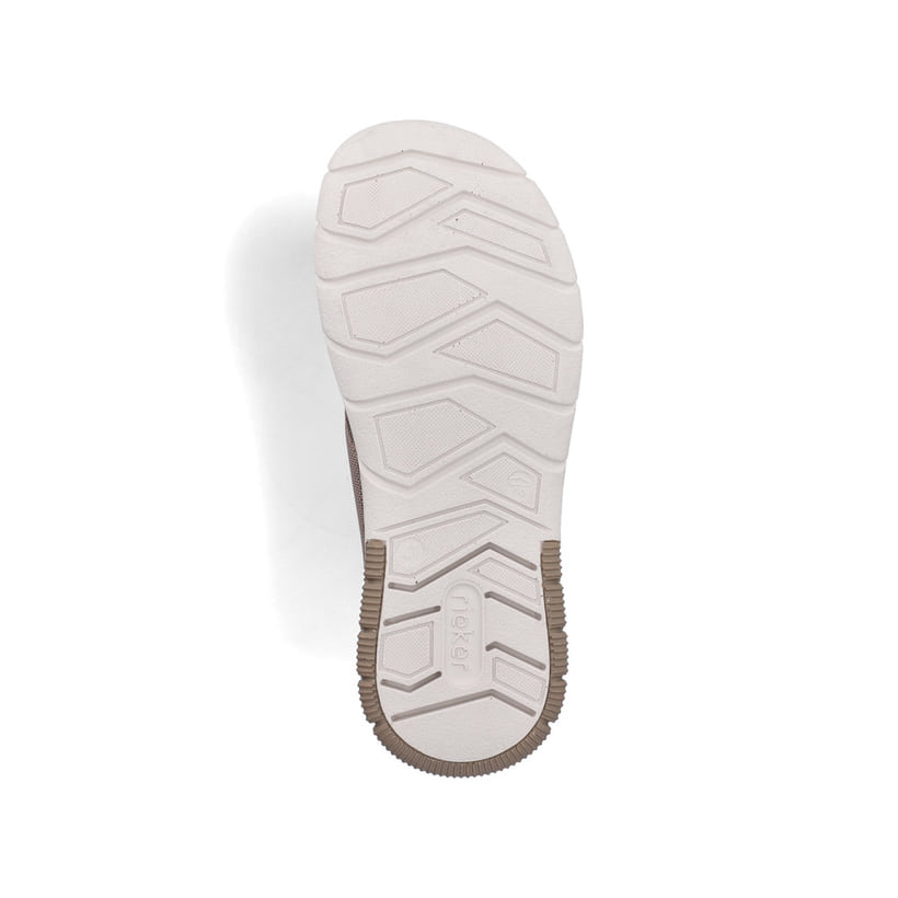 Beige Rieker Herren Pantoletten 25250-64 mit der Komfortweite G. Schuh Laufsohle.