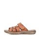 Braune Rieker Herren Pantoletten 21473-24 mit einem Klettverschluss. Schuh Außenseite.