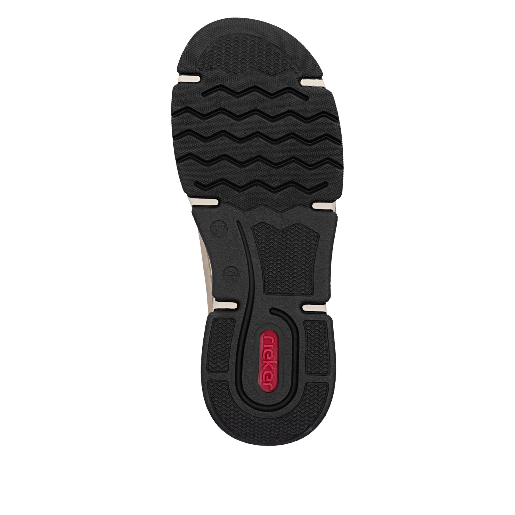 Beige Rieker Damen Slipper 45963-20 mit Ready2GO Anziehkomfort sowie Gummizug. Schuh Laufsohle.