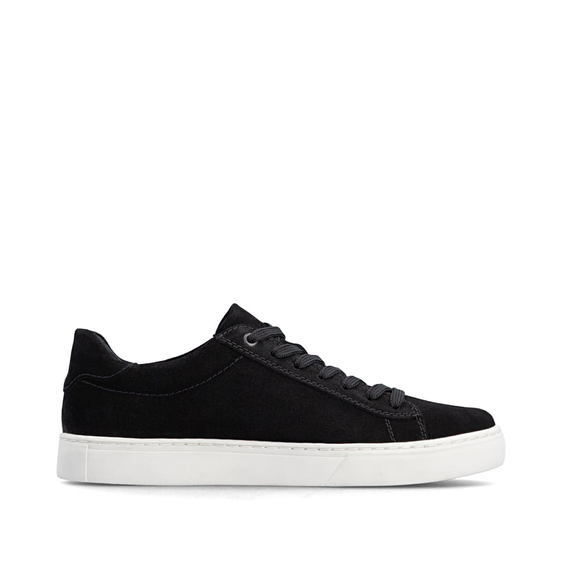 Schwarze Rieker Herren Sneaker Low U0701-00 aus Rauleder mit einer Schnürung. Schuh Innenseite.