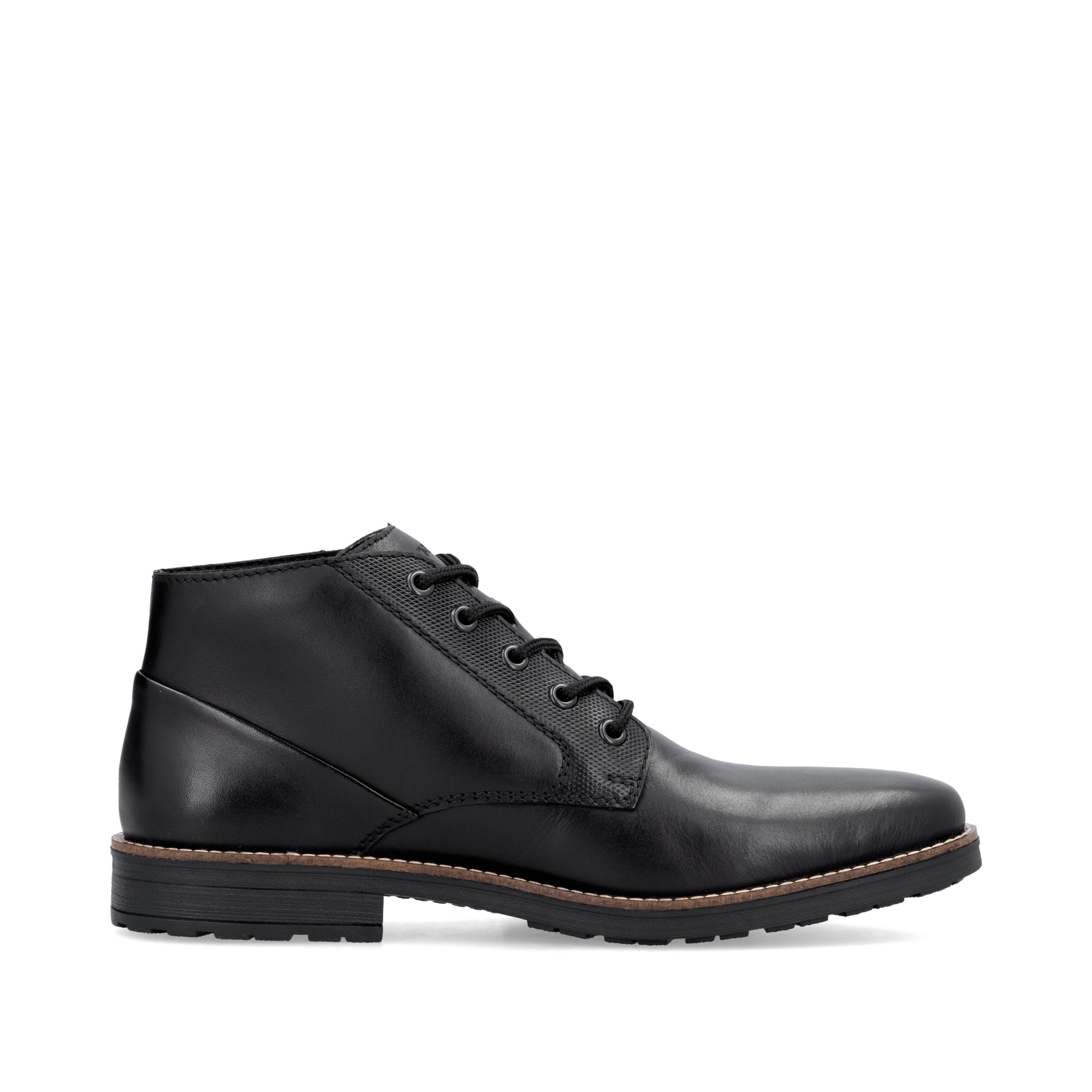 Schwarze Rieker Herren Schnürstiefel 33207-00 aus Glattleder mit einer Schnürung. Schuh Innenseite.