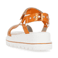 Orangene Rieker Damen Riemchensandalen W1651-38 mit ultra leichter Sohle. Schuh von hinten.
