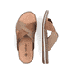 Braune Rieker Herren Pantoletten 21088-25 mit der Komfortweite G. Schuh von oben, liegend.