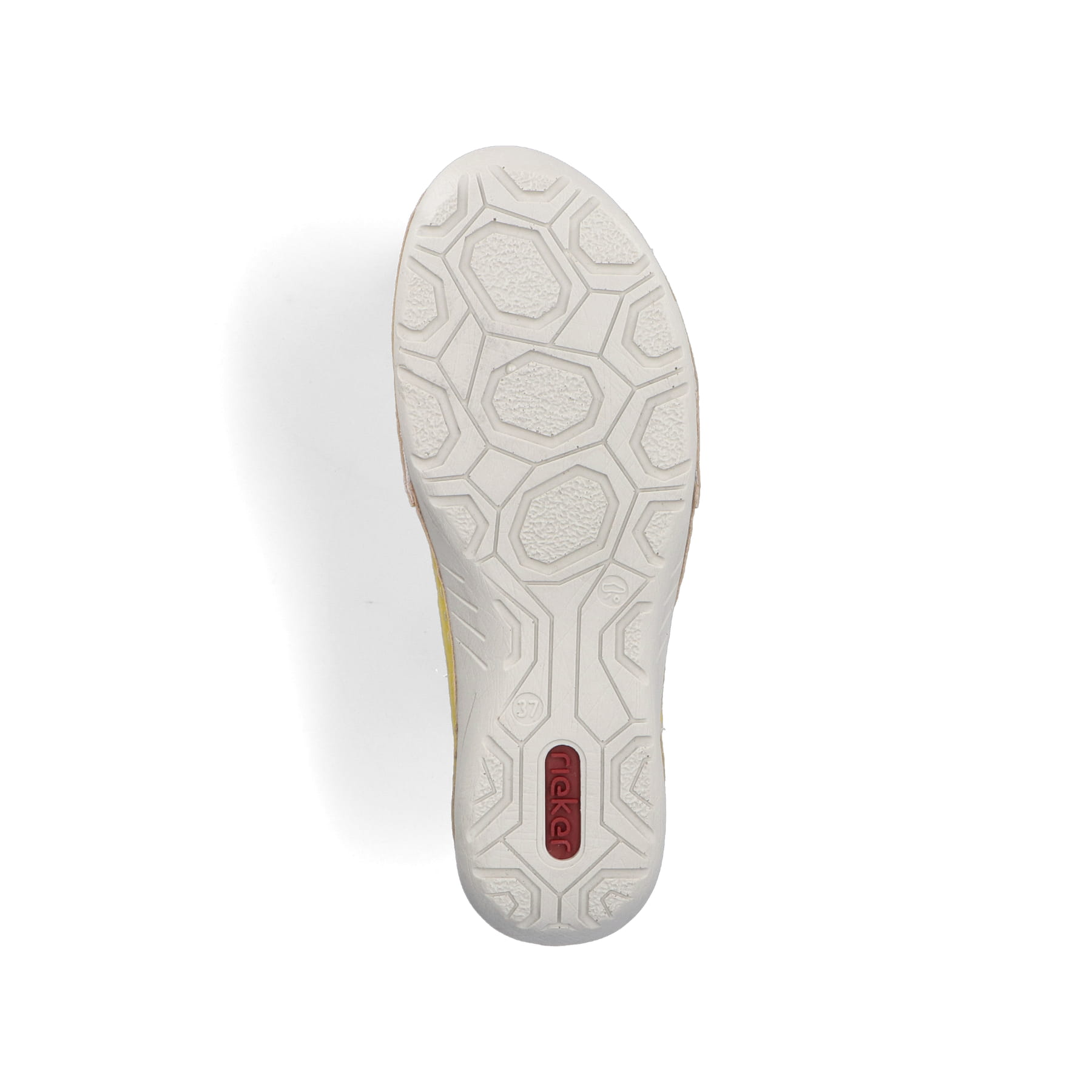 Gelbe Rieker Damen Schnürschuhe 52517-68 mit einer extra weichen Decksohle. Schuh Laufsohle.