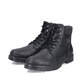 Schwarze Rieker Herren Schnürstiefel F3616-00 aus Glattleder. Schuhpaar seitlich schräg.