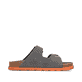 Graue Rieker Herren Pantoletten 21190-40 mit einem Schnallen sowie Extraweite H. Schuh Innenseite.