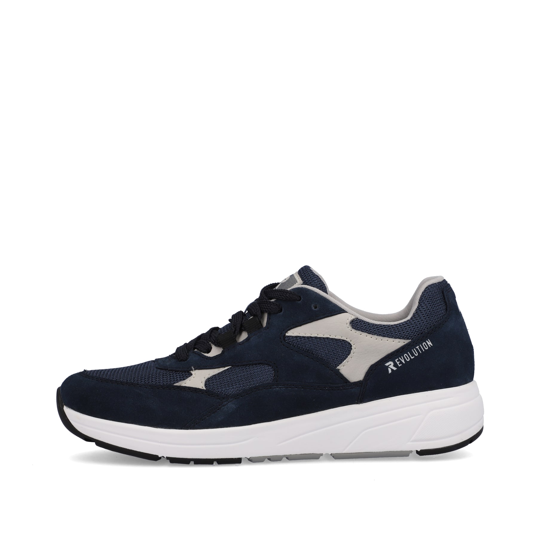 Blaue Rieker Herren Sneaker Low 07000-14 mit flexibler und super leichter Sohle. Schuh Außenseite.
